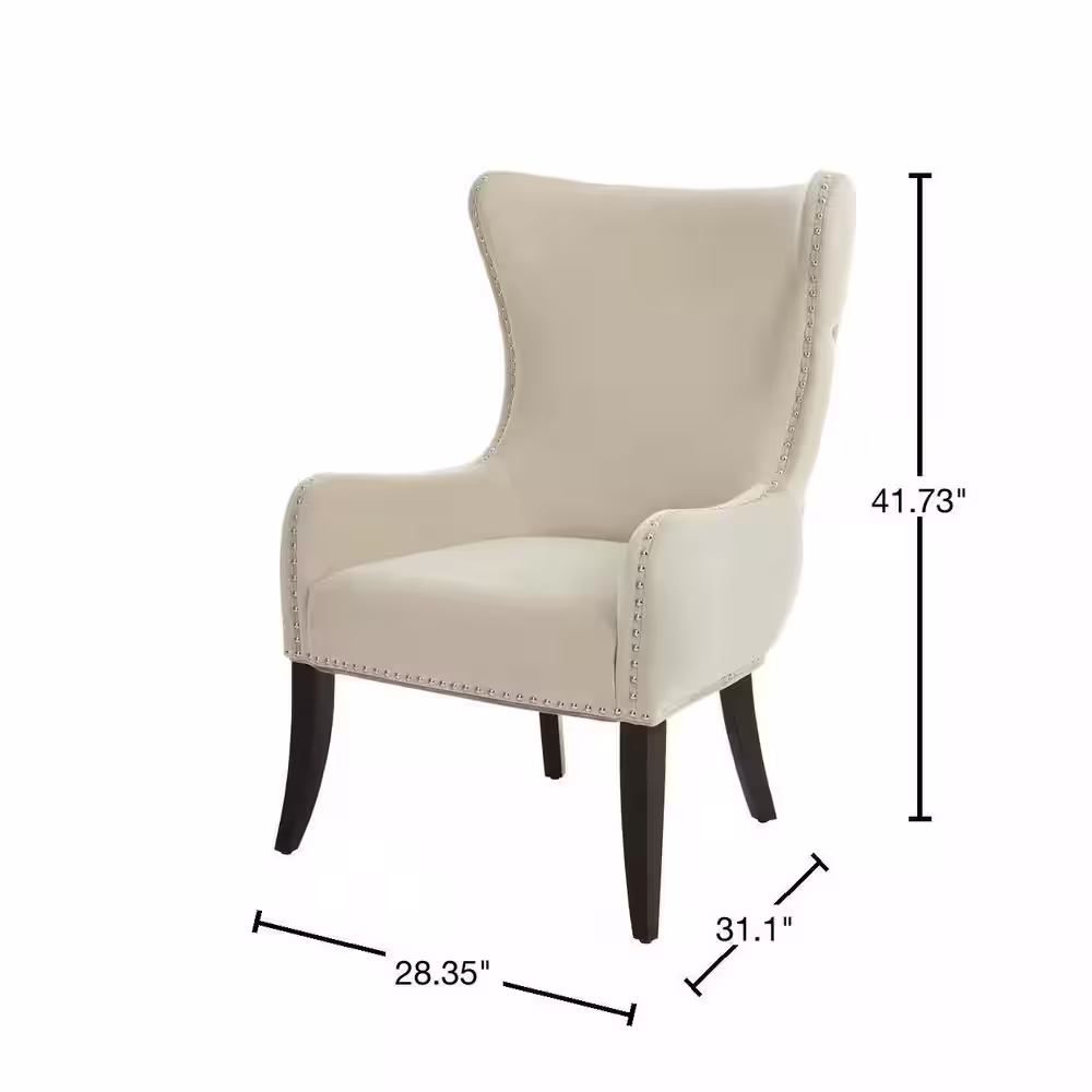 Home Decorators Collection Maeford Biscuit Beige Upholstered Accent Chair