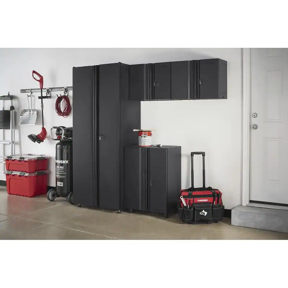 Husky 4-Piece Regular Duty Welded Steel Garage Storage System in Black