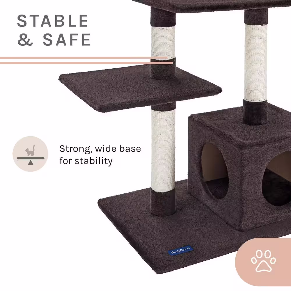Sam's Pets Randolph 43 in. Brown Cat Tree
