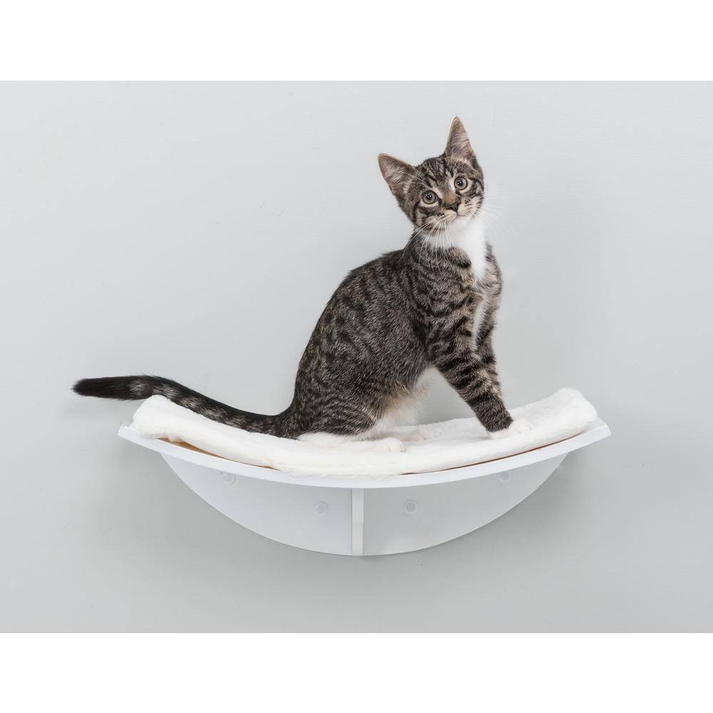 TRIXIE Lea Wall Mount Perch XL, Cat Shelf, Cat Bed, Cat Lounger, Cat Furniture, White