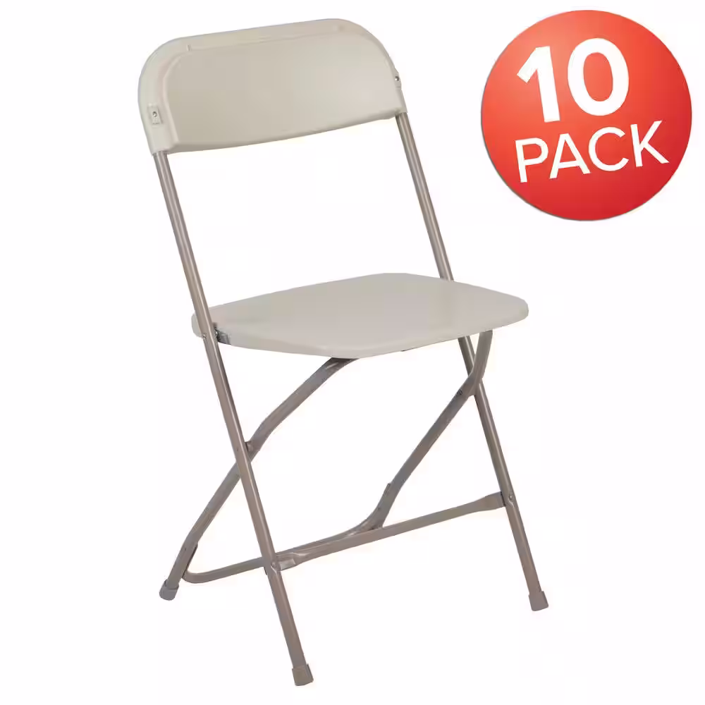 Carnegy Avenue Beige Metal Folding Chair (Set of 10)