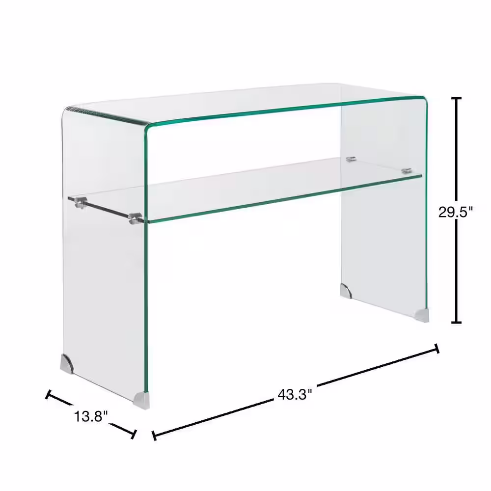 SAFAVIEH Hollis 44 in. Clear/Glass Console Table