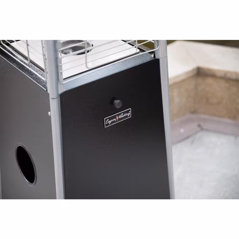 None 40000 BTU Quartz Glass Tube Patio Heater Visual Flame Heater in Black