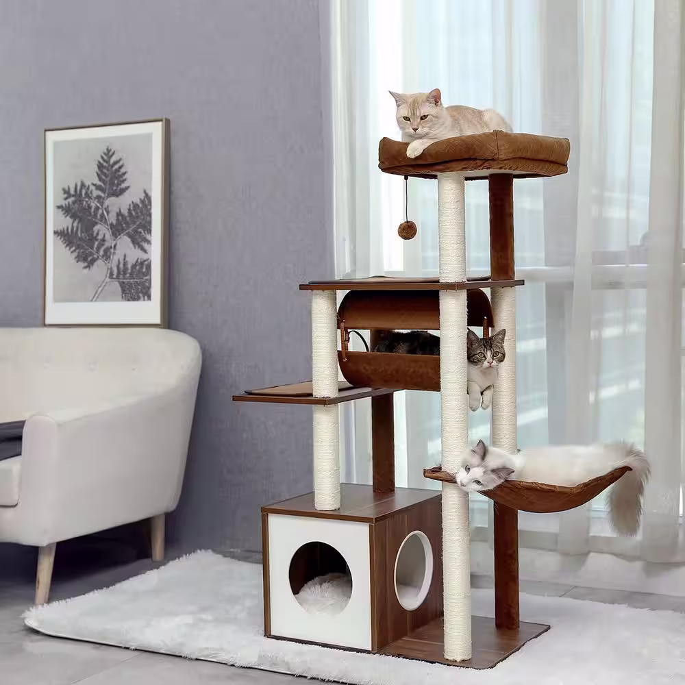 Foobrues Modern Cat Tree Furniture Pet Cat Scratching Posts and Trees