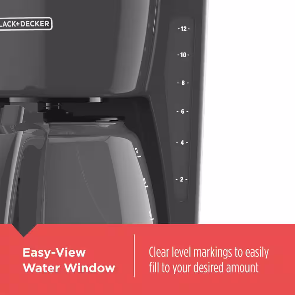 BLACK+DECKER 12-Cup Gray Programmable Coffee Maker