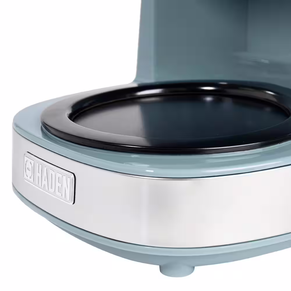 HADEN Brighton 12-Cup Sky Blue Retro Style Coffee Maker Programmable with Strength Control and Timer