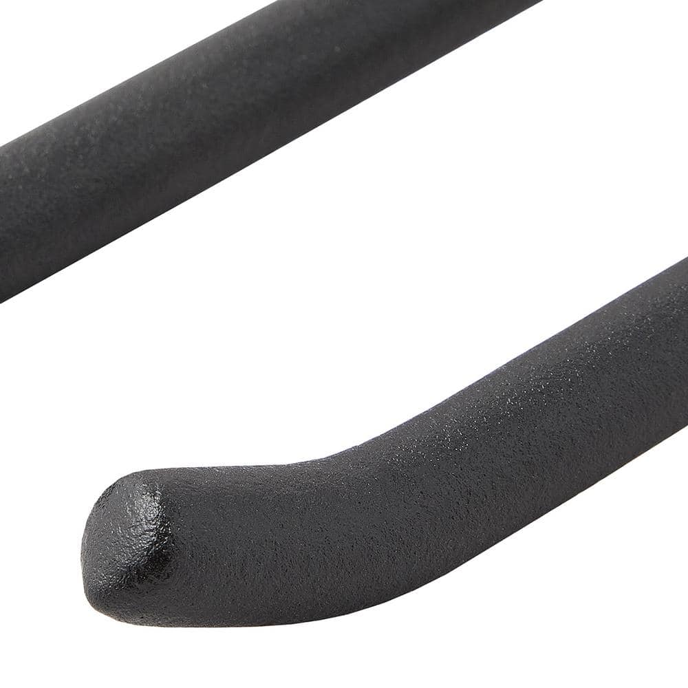 Husky 50 lbs. Heavy-Duty Wall-Mounted Black Steel Double Straight Hook Tool Rack with Mounting Hardware