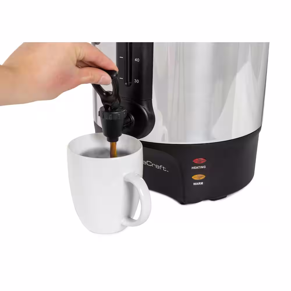 HomeCraft 100-Cup Stainless Steel Coffee Urn with 2-Spigots
