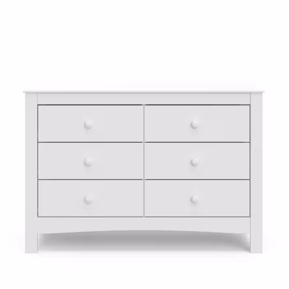 Graco Noah White 6 Drawer Double Kids Dresser (47.24 in. W x 17.52 in. D x 31.97 in. H)