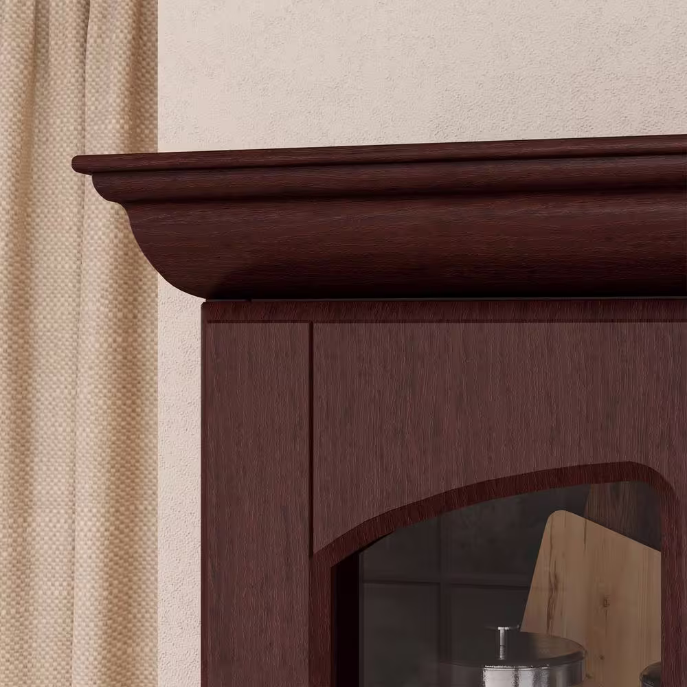 None Galiano 73 in. Espresso Pantry Buffet with Hutch with Wine Rack and Drawer