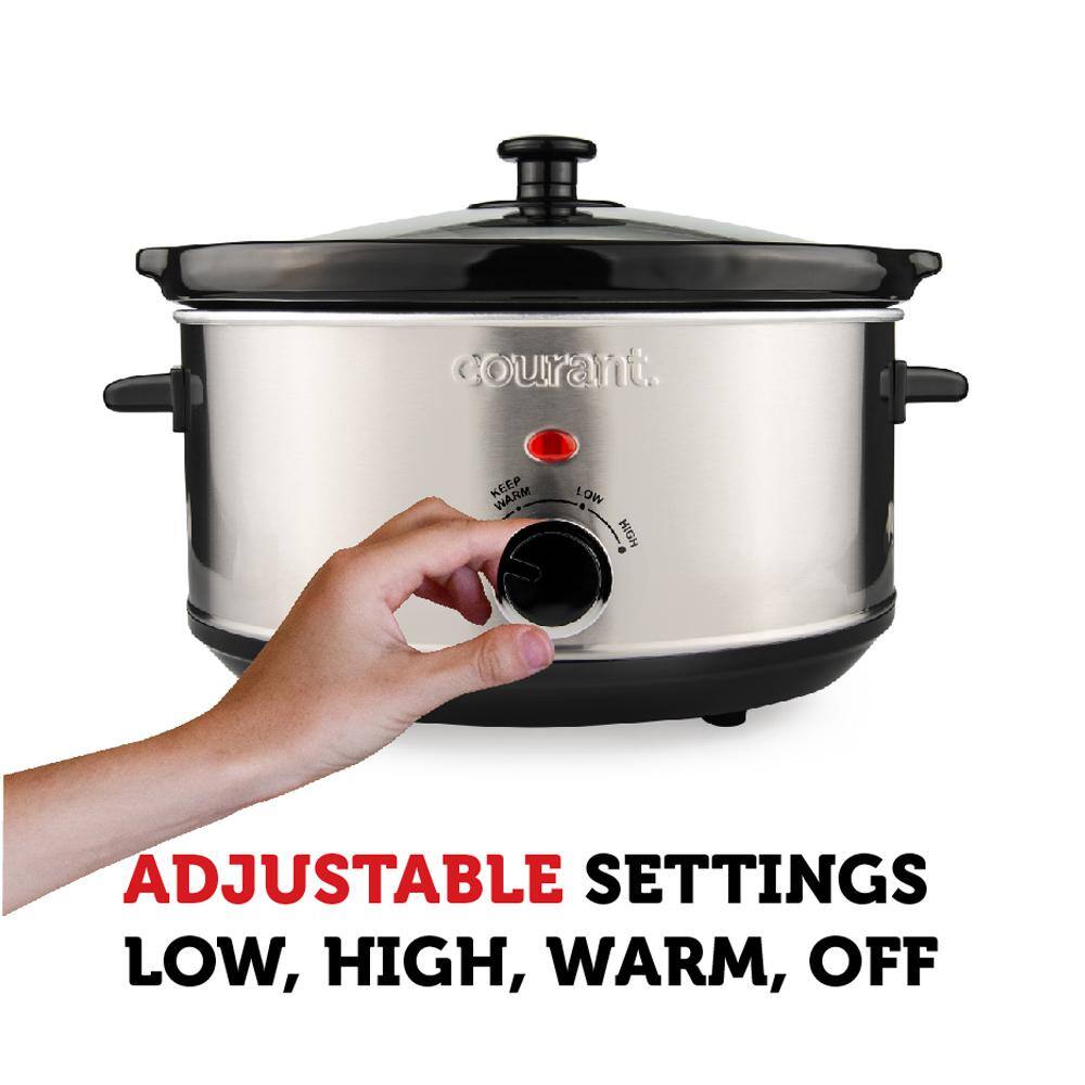 Courant 7.0 qt. Oval Slow Cooker, Stainless Steel