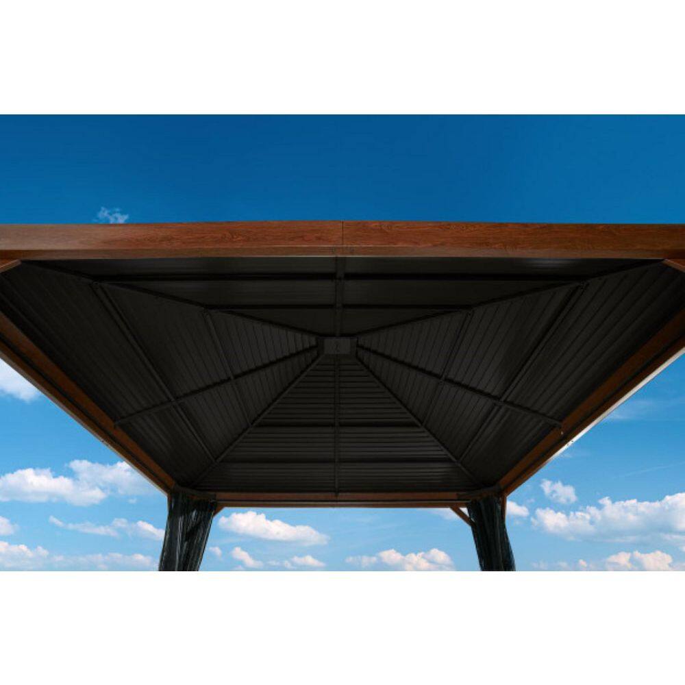 Sojag Valencia 12 ft. x 12 ft. Wood Effect Rustproof Aluminum Framed Gazebo