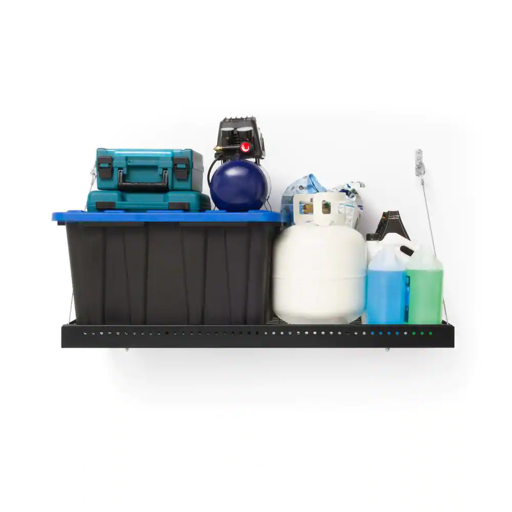 NewAge Products Pro Series 24 in. x 48 in. Steel Garage Wall Shelving in Black