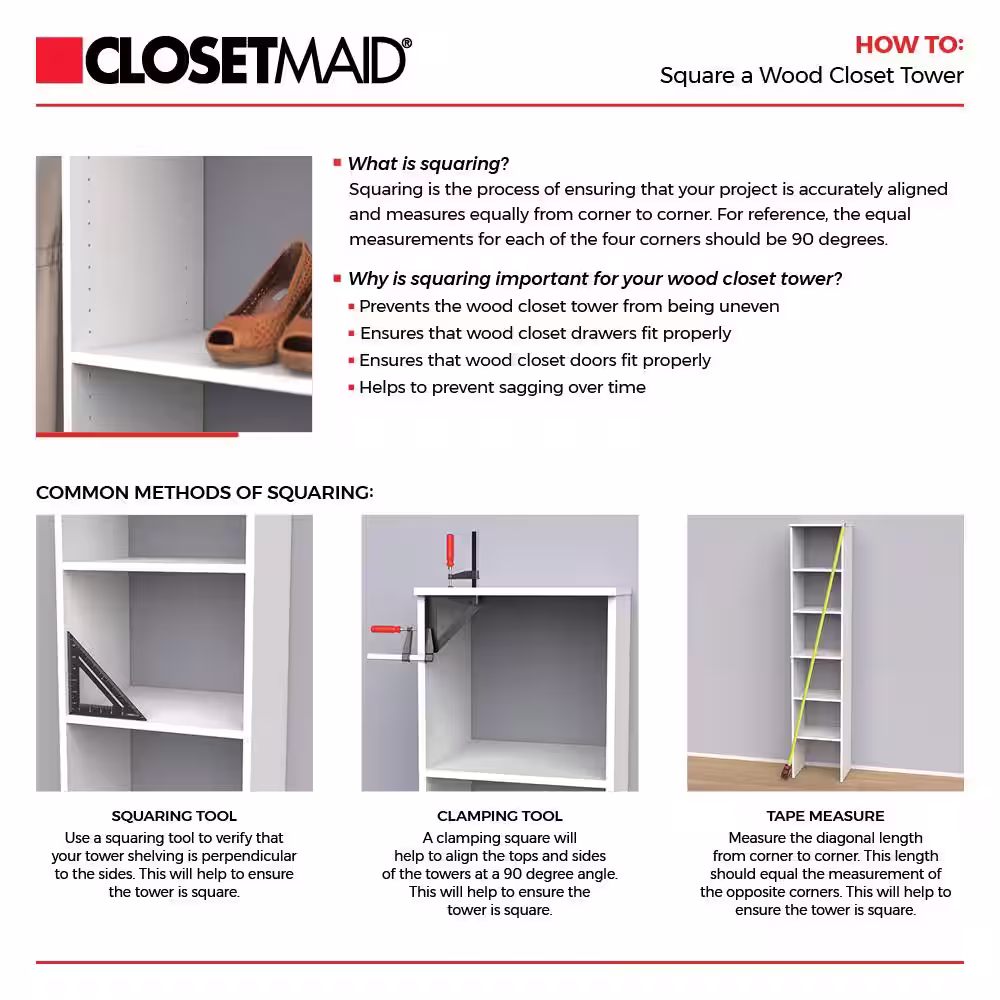ClosetMaid Style+ 72 in. W - 113 in. W Bleached Walnut Narrow Wood Closet System