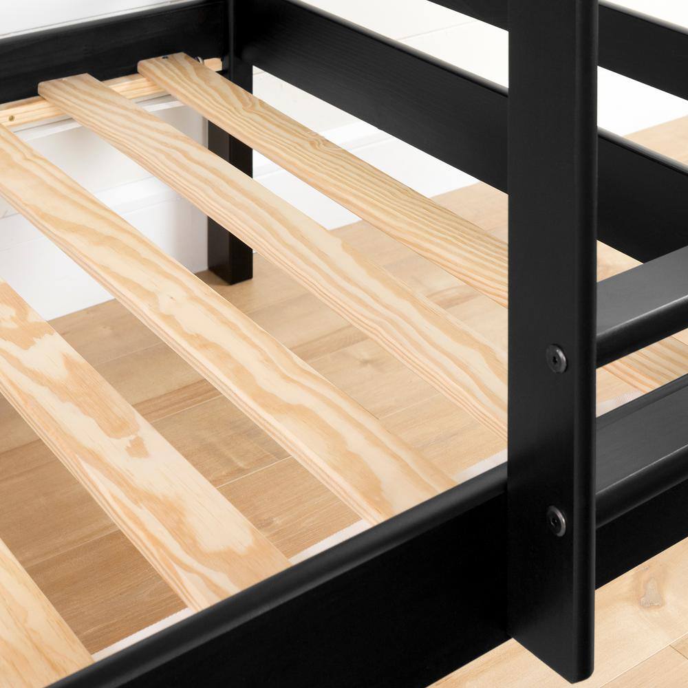 South Shore Fakto Matte Black Twin Bunk Bed