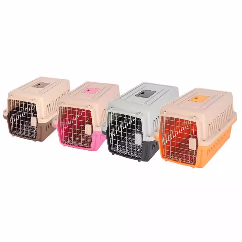 None Travel Pet Dog Cage, Gray and Black