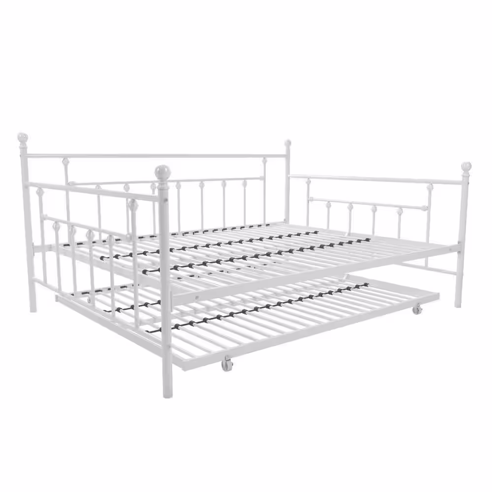 DHP Mia Queen Daybed and Full Trundle Set, White