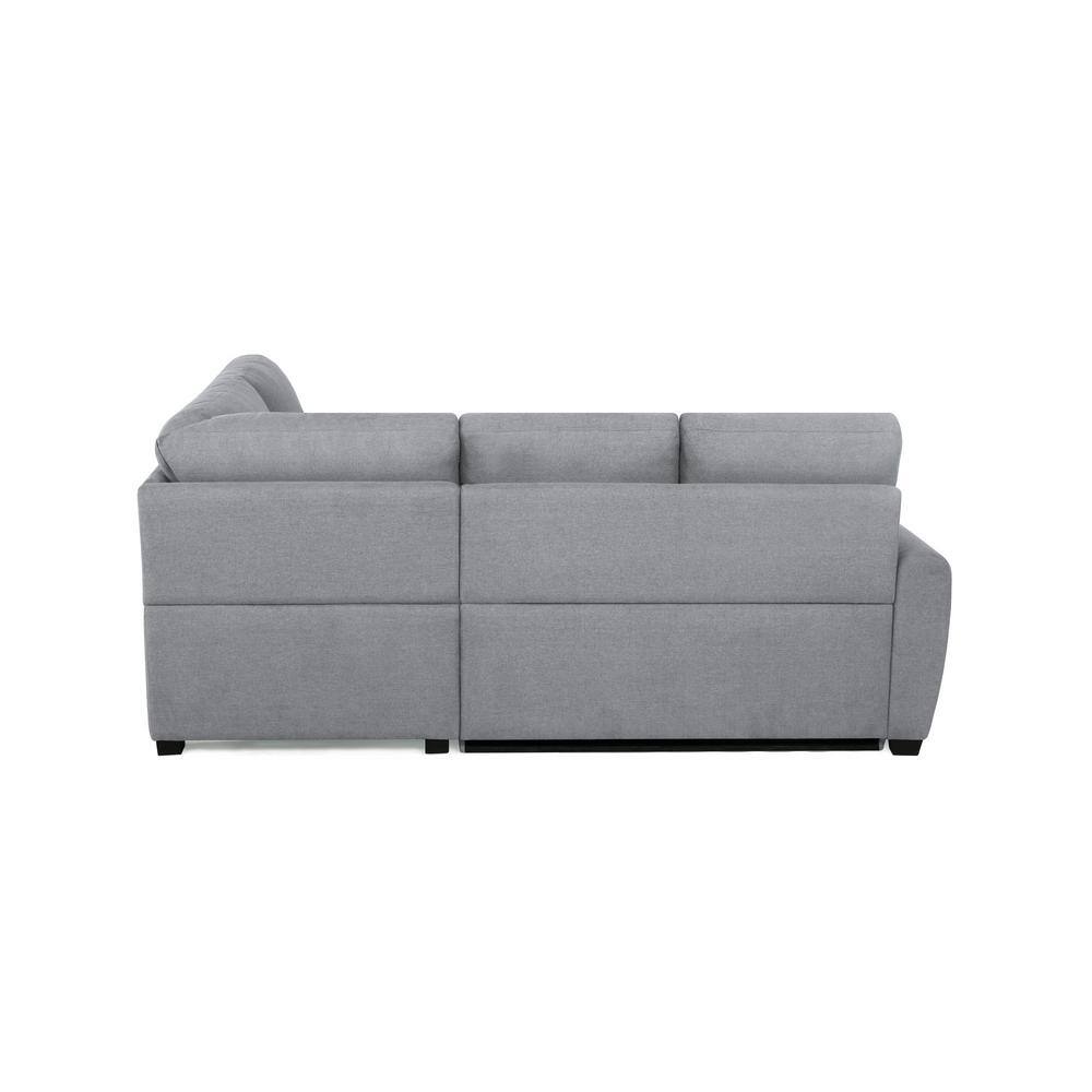 Serta 2-Piece Light Grey Polyester Fabric Bali Multifunctional Sectional Sofa with USB and Power