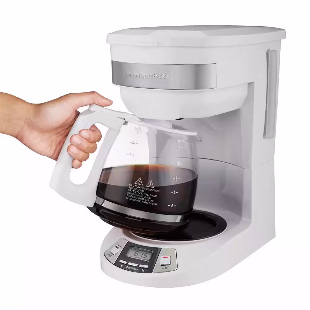 Hamilton Beach 12-Cup White Programmable Drip Coffee Maker