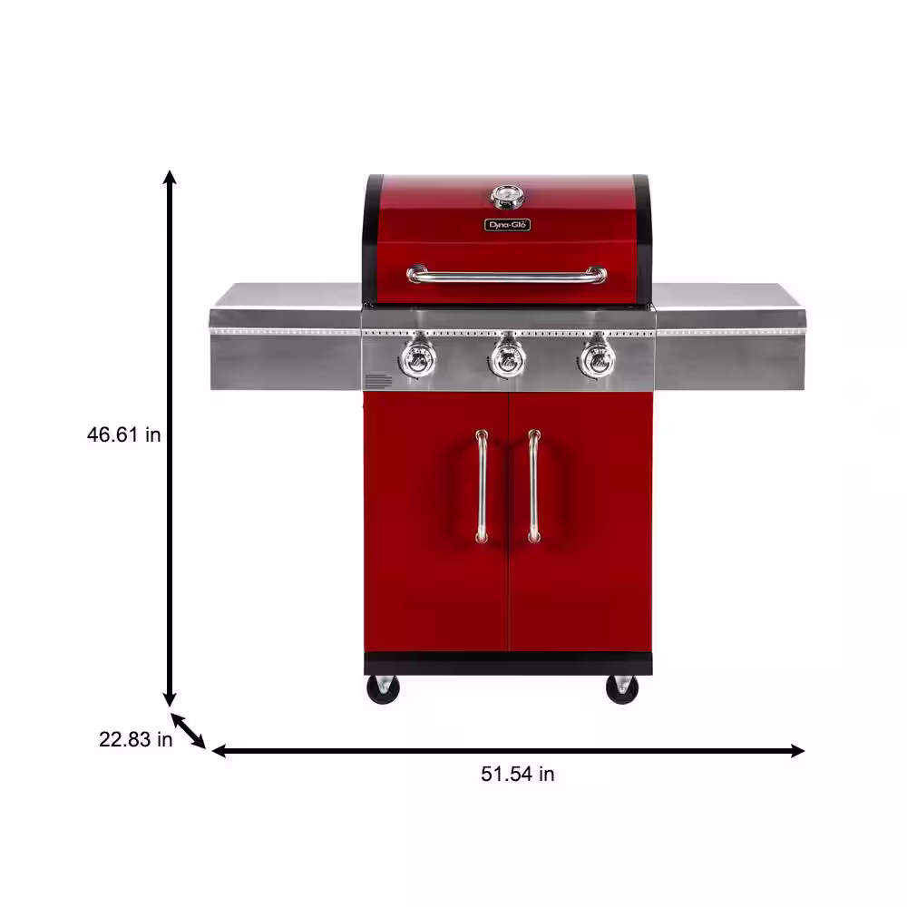 Dyna-Glo 3-Burner Propane Gas Grill in Red