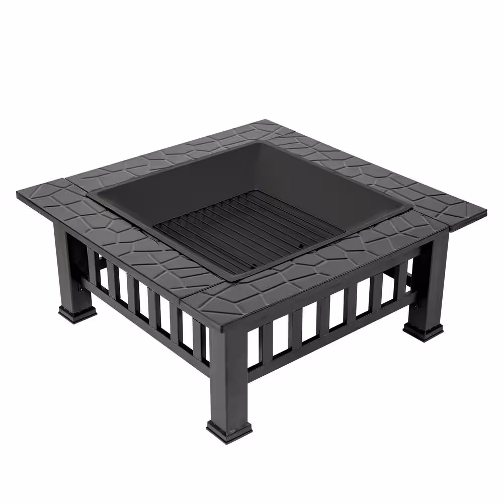 None Durango 32 in. x 16.9 in. Square Steel Charcoal Fire Pit