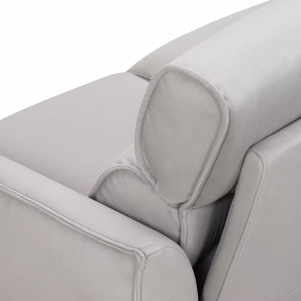 Harper & Bright Designs 111 in. W Flared Arm L Shaped Polyester Flannel Modern Sectional Sofa in Gray