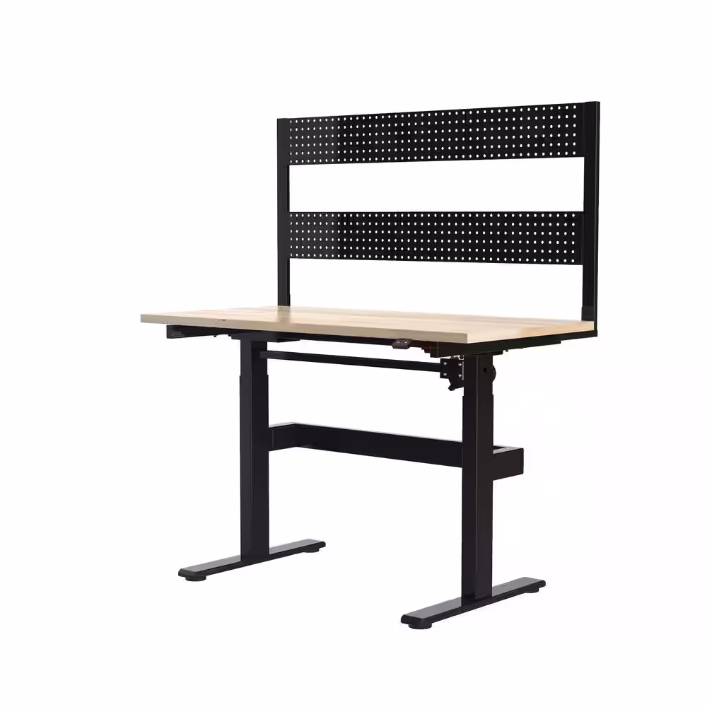 None Rocko Electric Adjustable Workbench with Pegboard