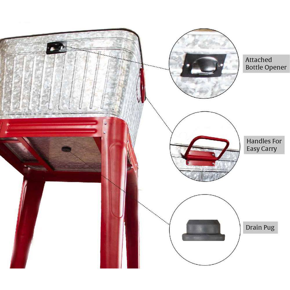 BACKYARD EXPRESSIONS PATIOÂ Â·Â HOMEÂ Â·Â GARDEN 17 Gallon Galvanized Metal Beverage Tub w/Stand