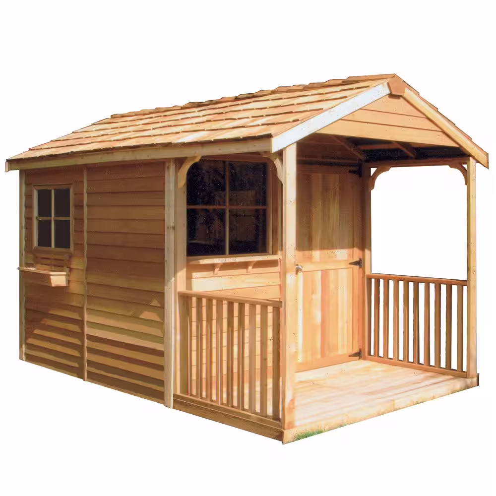 Cedarshed Clubhouse 8 ft. x 16 ft. Western Red Cedar Garden Shed