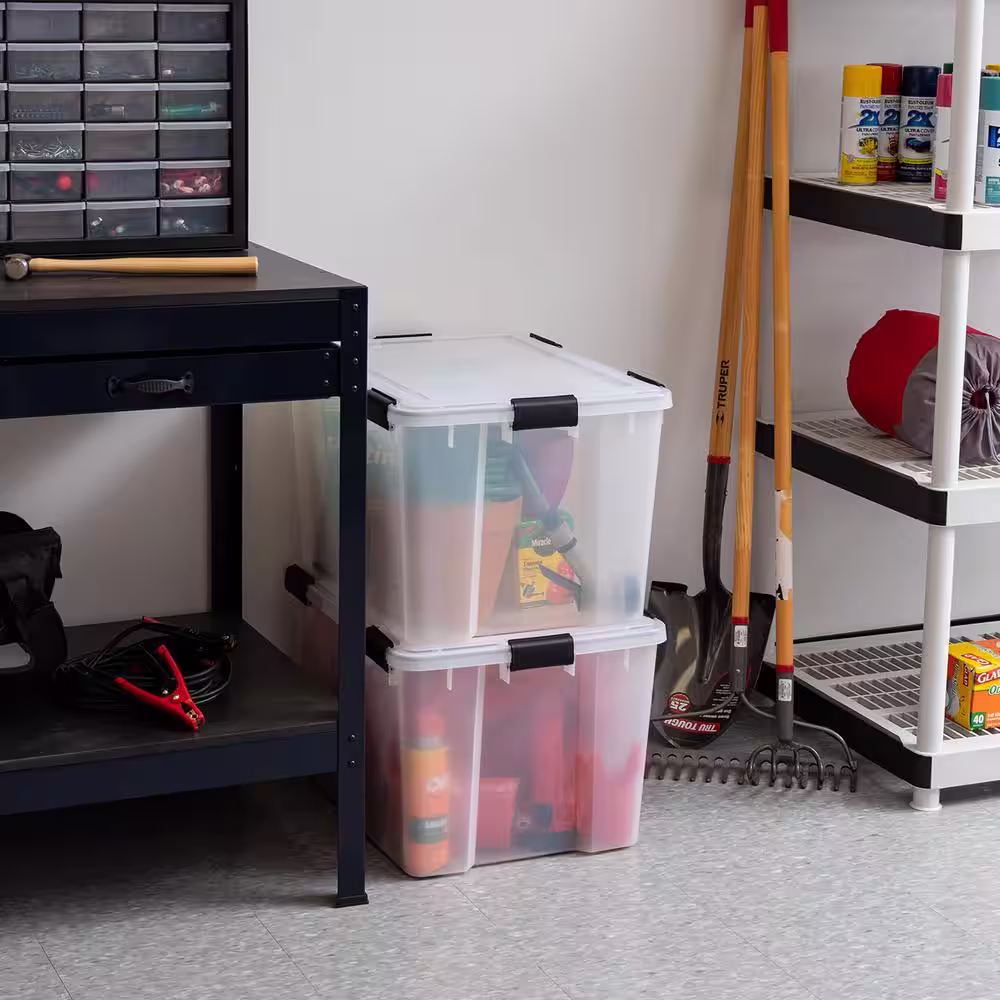 IRIS 74 Qt. WEATHERTIGHT Storage Box in Clear (2-Pack)