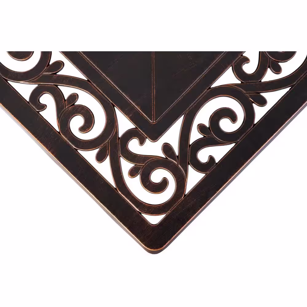 Fire Sense Sedona 42 in. x 24 in. Square Aluminum Propane Fire Pit Table in Antique Bronze