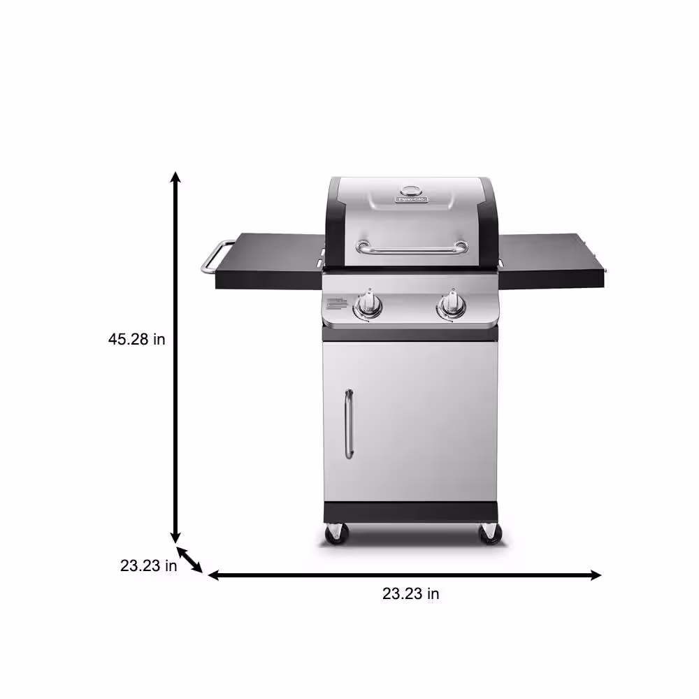 Dyna-Glo Premier 2-Burner Propane Gas Grill in Stainless Steel with Built-In Thermometer