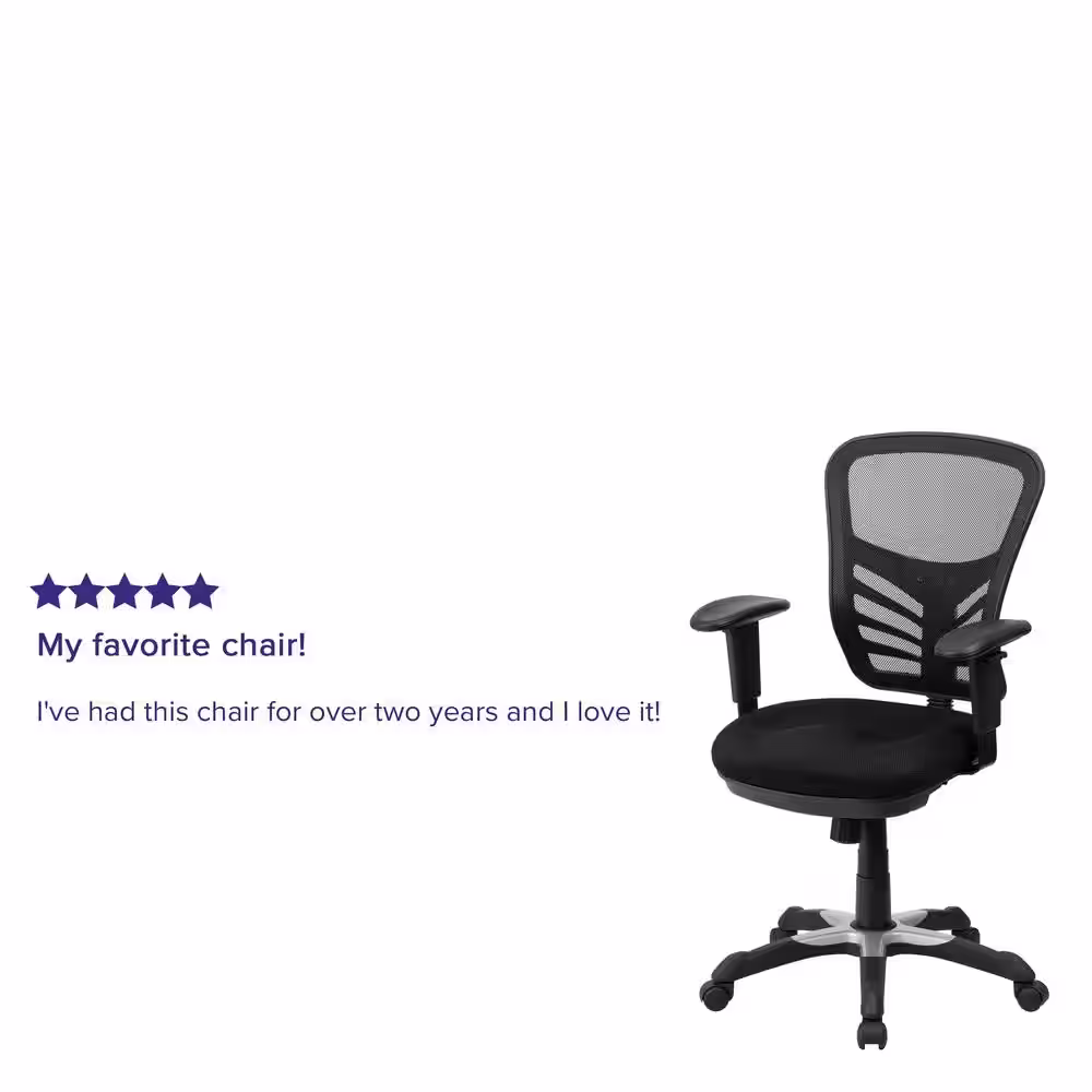 Flash Furniture Mesh Swivel Ergonomic Office Chair in Black