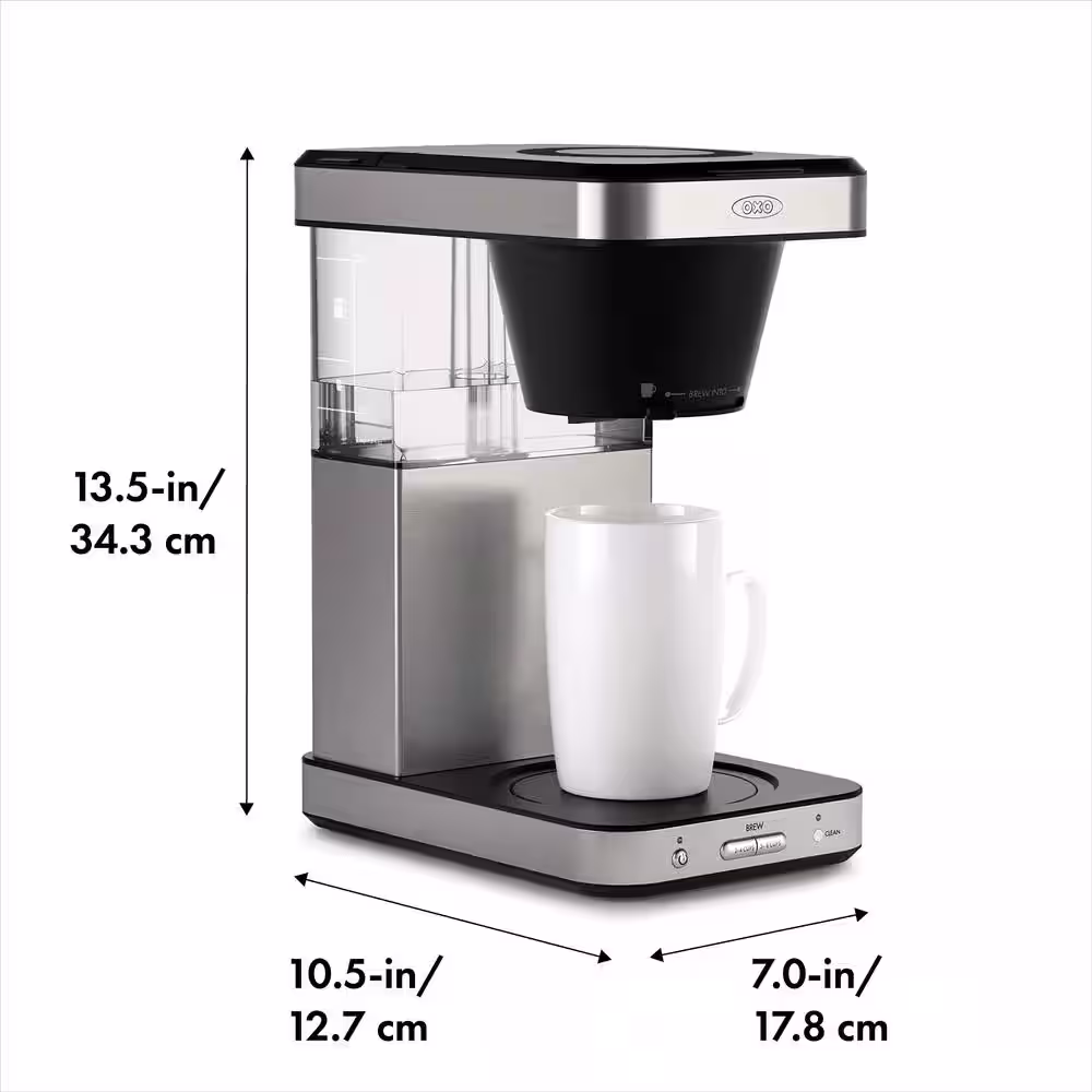 OXO 8-Cup Stainless Steel Brew Coffee Maker with Single-Serve Capability