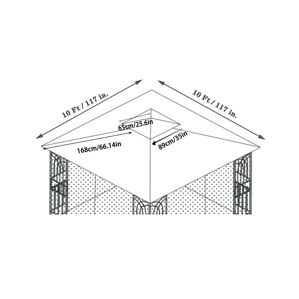 Tatayosi 10 ft. x 10 ft. Patio Double Roof Gazebo Replacement Canopy Top Fabric