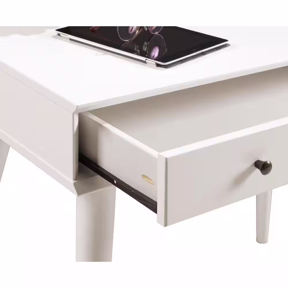 Camaflexi Mid-Century 1-Drawer White Desk