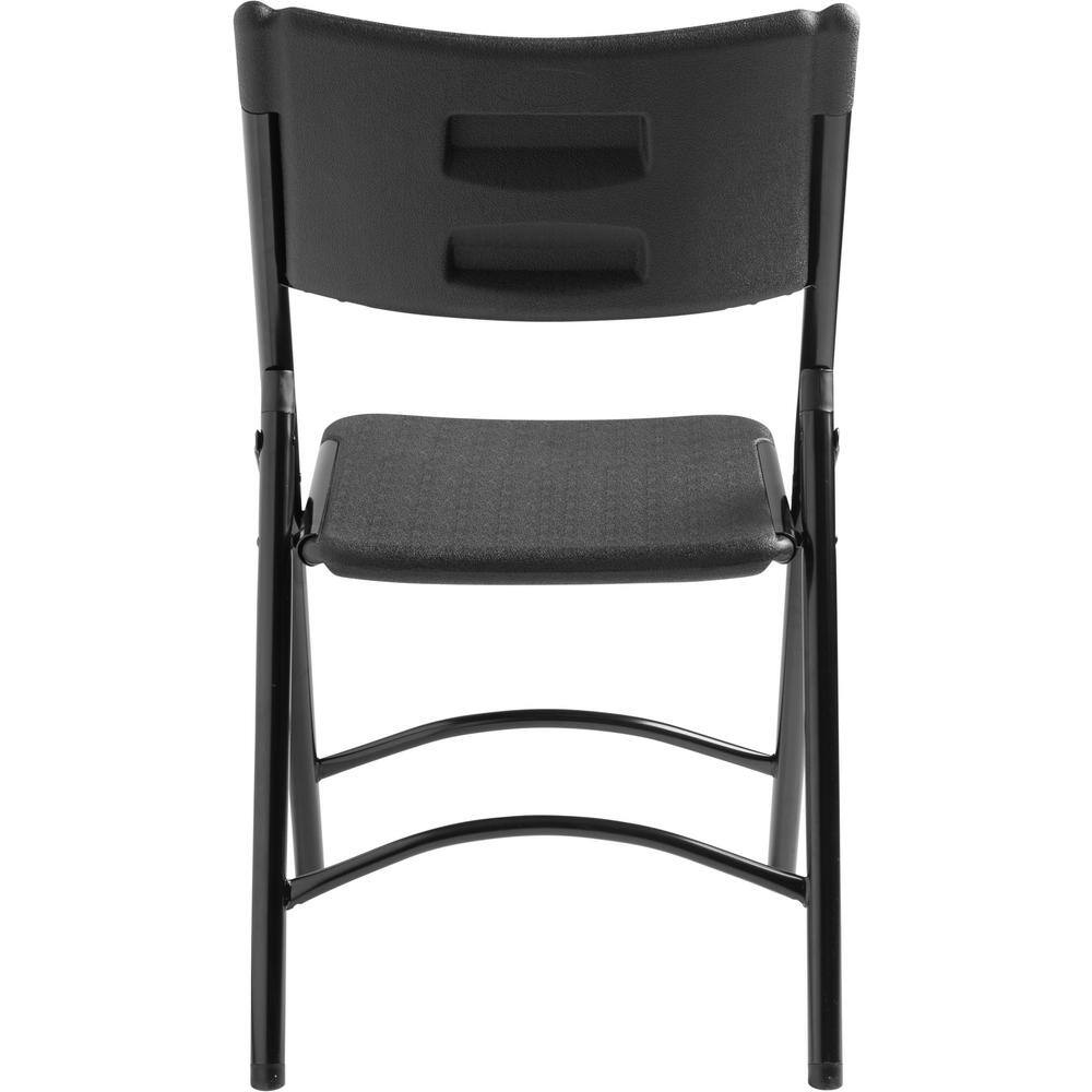 National Public Seating 600 Heavy-Duty Black Plastic Metal Frame Folding Chair (4-Pack)