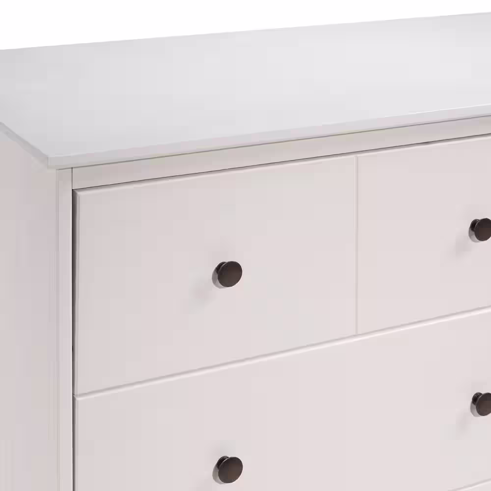 Walker Edison Furniture Company Classic Mid Century Modern 6-Drawer White Solid Wood Dresser