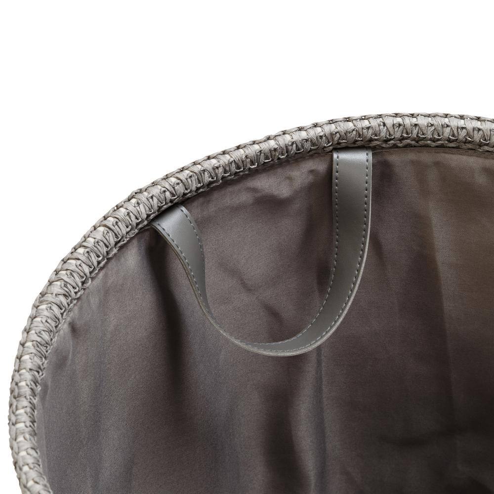 Honey-Can-Do Gray/Natural Nesting Paper Straw Laundry Baskets with Handles Set of 3