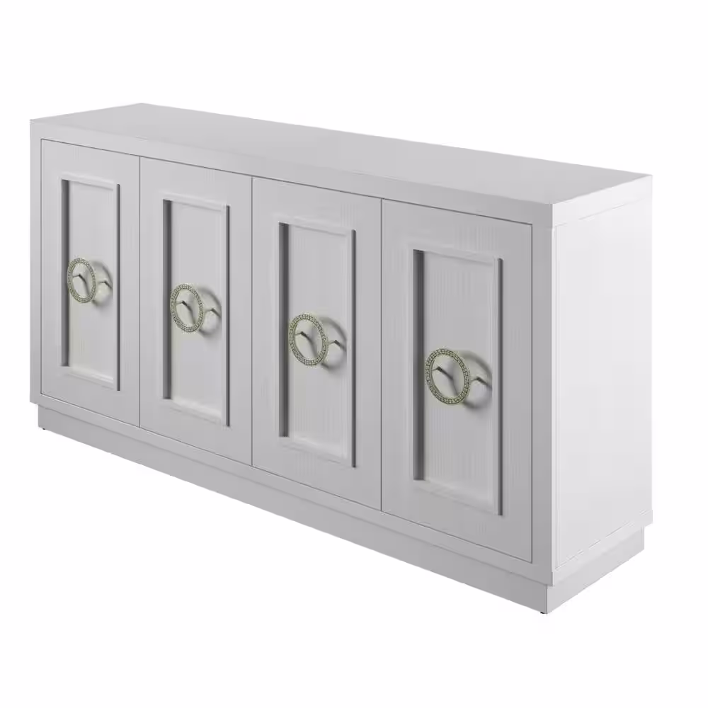 Twin Star Home 64.25 in. White Buffet Sideboard