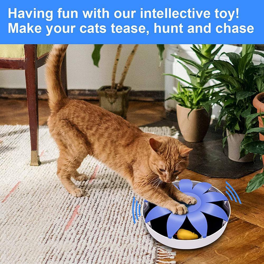 None Automatic Electric Magnetic Spinning Cat Toys Rotation Cat Exercise Teaser Toy with Emulational Mouse