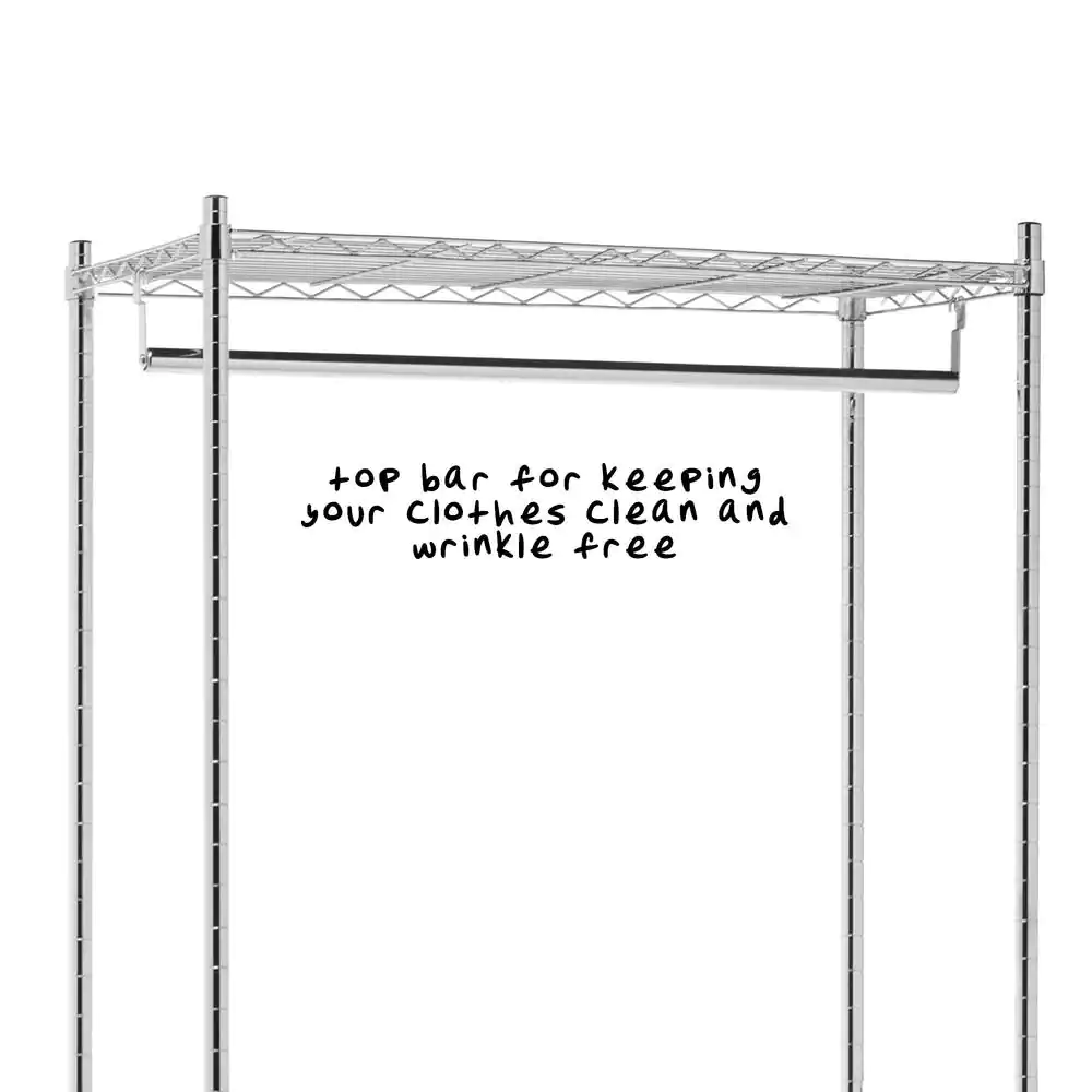 Honey-Can-Do Chrome Steel Clothes Rack 35.83 in. W x 76.77 in. H