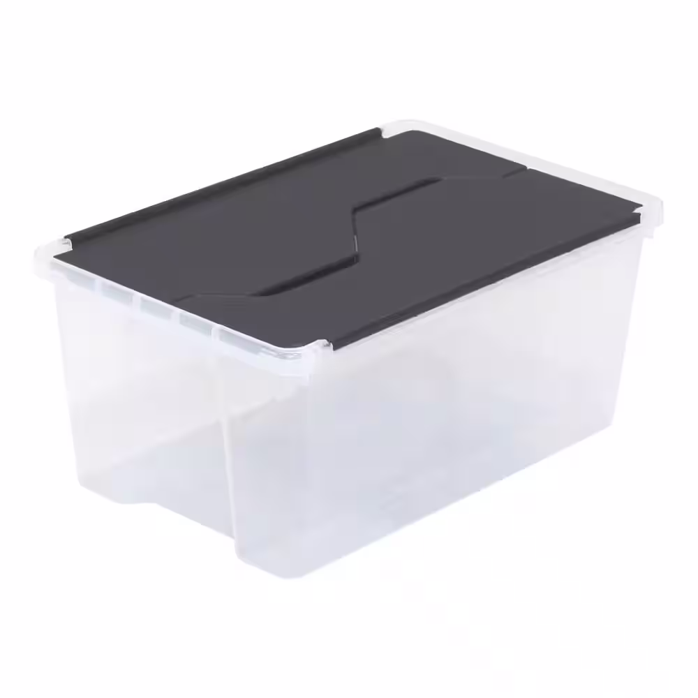 HDX Clear 5.8 Gal. Flip Top Storage Tote