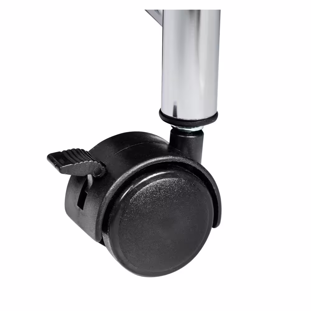 Honey-Can-Do 64.5 in. H 50-Pair Silver Chrome Rolling Shoe Rack