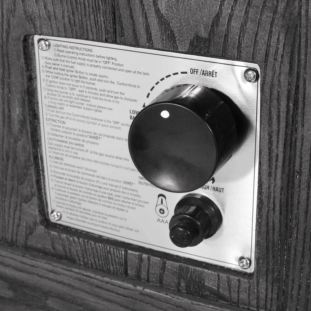 Noble House Pondway Gray Wood Textured Stone Fire Pit