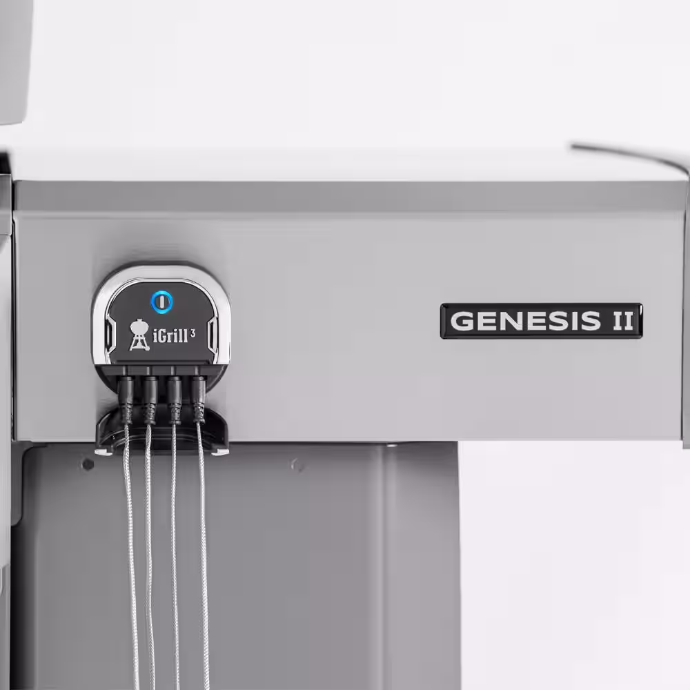 Weber Genesis II E-330 3-Burner Natural Gas Grill in Black with Built-In Thermometer and Side Burner