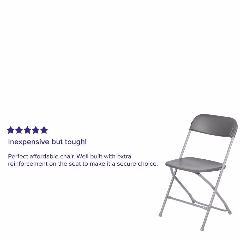 Carnegy Avenue Grey Metal Folding Chair (Set of 10)