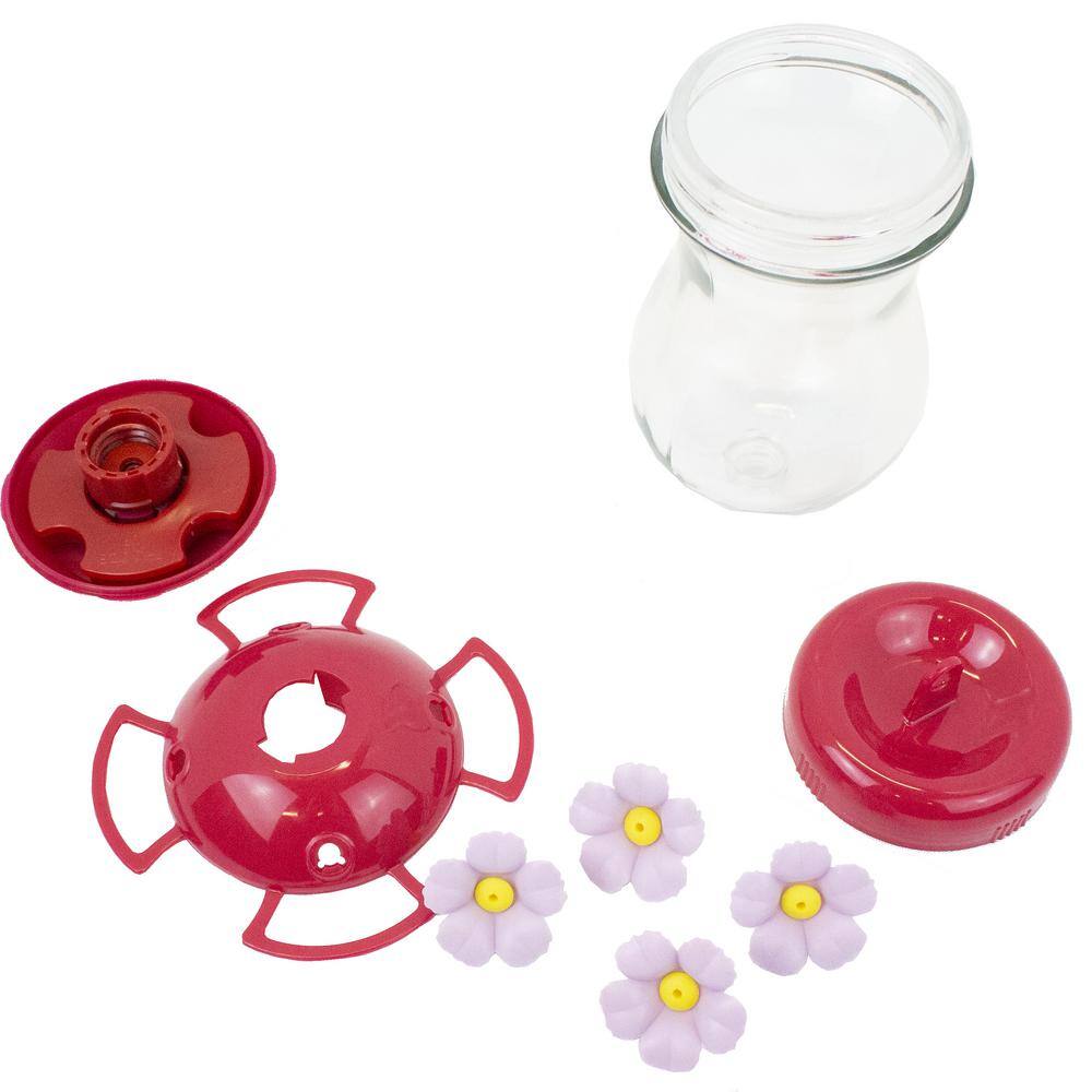 Perky-Pet Pink 24 oz. Top-Fill Glass Hummingbird Feeder