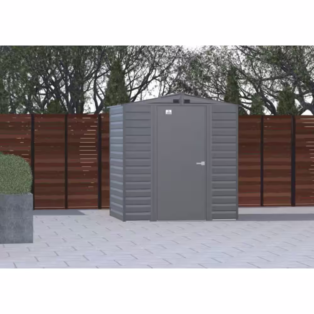 Arrow Select 6 ft. W x 5 ft. D Charcoal Metal Shed 27 sq. ft.