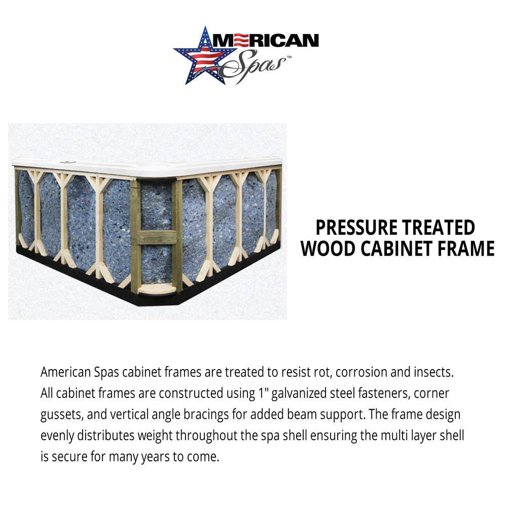 American Spas 6-Person 56-Jet Premium Acrylic Lounge Spa Standard Hot Tub with Bluetooth Sound System and LED Waterfall